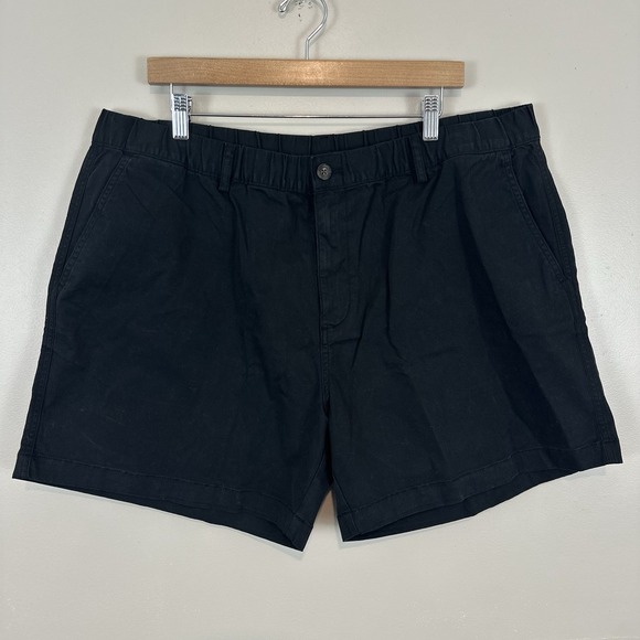 Bear Bottom Shorts Mens 3XL Black Elastic 5.5" Inseam Chino Casual Pockets - Picture 1 of 7